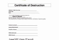 016 Certificate Of Destruction Template Ideas Bunch For Within Certificate Of Destruction Template