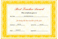 10+ Best Teacher Certificate Templates | Free Word & Pdf For Best Teacher Certificate Templates