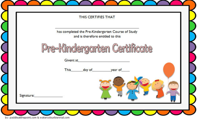 10+ Free Editable Pre K Graduation Certificates [Word + Pdf] For Fascinating 7 Kindergarten Graduation Certificates To Print Free
