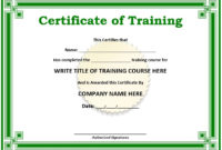 11 Free Sample Training Certificate Templates Printable With Regard To Template For Training Certificate