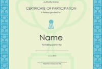 12+ Certificate Of Participation Templates | Free Word For Free Templates For Certificates Of Participation