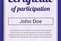 12+ Certificate Of Participation Templates Word, Psd, Ai For New Certificate Of Participation Word Template
