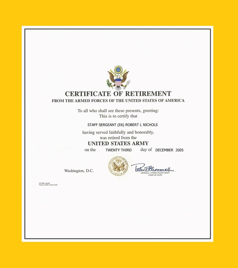 12+ Retirement Certificate Templates (With Images Inside Awesome Retirement Certificate Templates