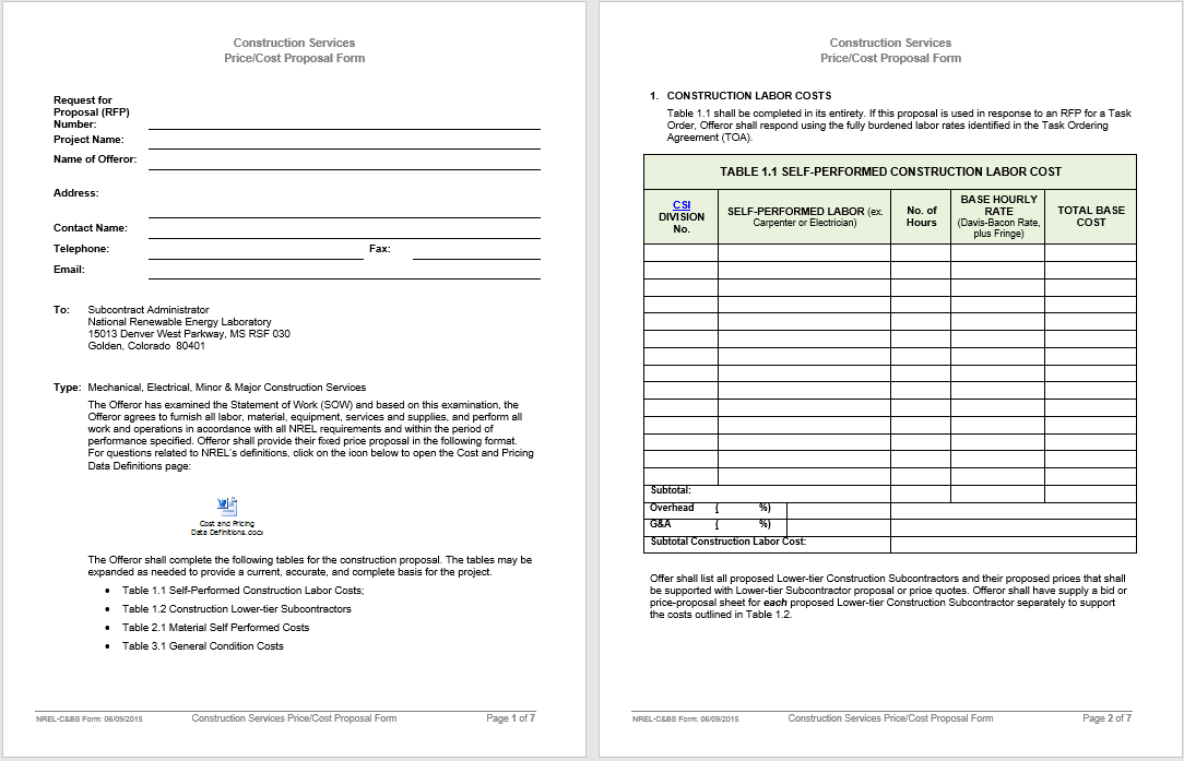 14 Free Construction Proposal Templates In Ms Word Templates In Cost Proposal Template