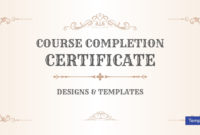 19+ Course Completion Certificate Designs & Templates Throughout Fascinating Professional Certificate Templates For Word