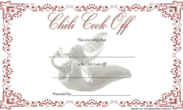 1St Place Chili Cook Off Certificate Free Printable 1 For Chili Cook Off Certificate Templates