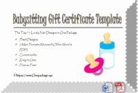 20 Babysitting Gift Certificate Template ™ In 2020 | Gift In Babysitting Gift Certificate Template