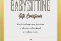 20 Free Babysitting Certificate Template ™ In 2020 (With Inside Fascinating Babysitting Gift Certificate Template