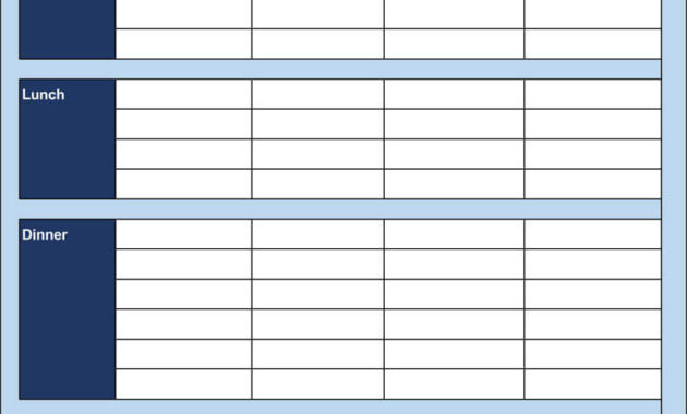 25+ Free Weekly/Daily Meal Plan Templates (For Excel And Word) In Menu Chart Template