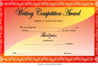 3Rd Winner Writing Contest Certificate Template Free | Two With Amazing Writing Competition Certificate Templates