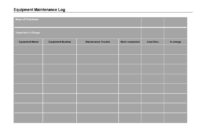 40+ Equipment Maintenance Log Templates Templatearchive With Machinery Maintenance Log Template