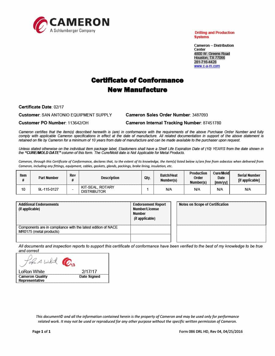 40 Free Certificate Of Conformance Templates &amp; Forms ᐅ Throughout Certificate Of Conformance Template Free