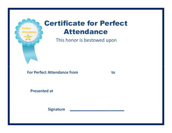 40 Printable Perfect Attendance Award Templates &amp; Ideas Intended For Awesome Printable Perfect Attendance Certificate Template