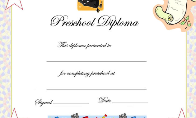 6 Best Free Printable Kindergarten Graduation Certificate Pertaining To 7 Kindergarten Diploma Certificate Templates Free