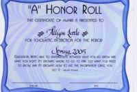 8 Printable Honor Roll Certificate Templates Samples Doc Within Fantastic Honor Roll Certificate Template