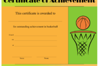 A Certificate Of Achievement In Basketball, With A Ball In Intended For 7 Basketball Achievement Certificate Editable Templates