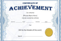 Achievement Certificate Templates Stationery Templates For Certificate Of Attainment Template