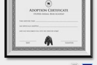 Adoption Certificate Template 12 Free Pdf, Psd Format Within Stuffed Animal Adoption Certificate Editable Templates