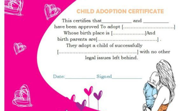 Adoption Certificate Template: 21 Free Certificates For Regarding Dog Adoption Certificate Editable Templates