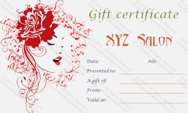 Artistic Salon Gift Certificate Template Within Nail Gift Certificate Template Free