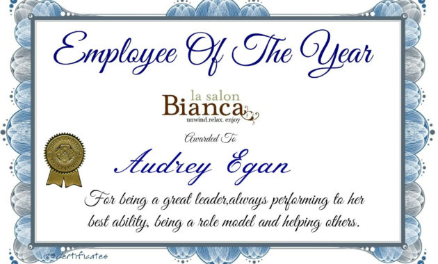 At La Salon Bianca We All Work Very Hard To Give You Our Inside Great Work Certificate Template