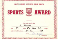 Award Certificates For Sports | Certificate Templates In Sportsmanship Certificate Template