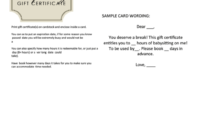 Babysitting Gift Certificate Template Printable Pdf Download In Fantastic Babysitting Certificate Template 8 Ideas