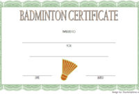 Badminton Certificate Templates [8+ Spectacular Designs] With Amazing Table Tennis Certificate Templates Free 7 Designs