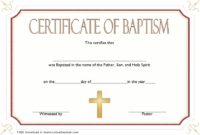 Baptism Certificate Template Word [9+ New Designs Free] Intended For Fascinating Crossing The Line Certificate Template