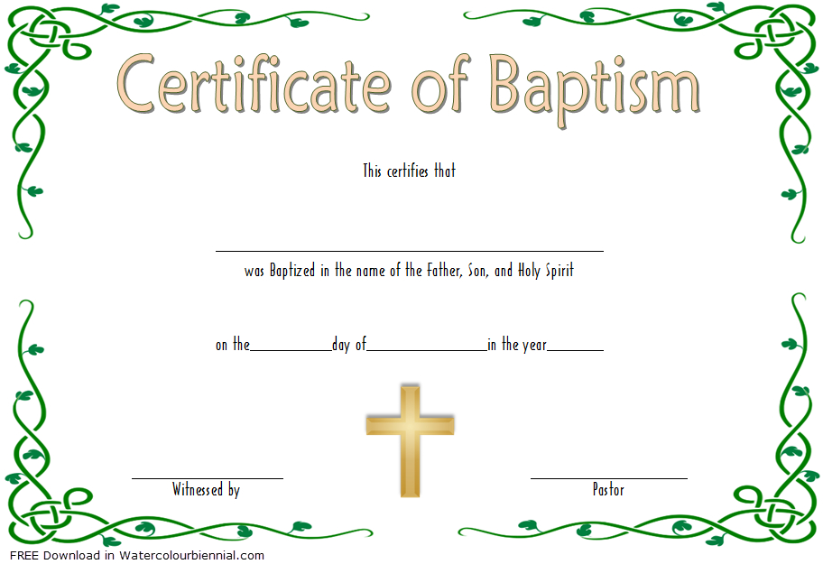 Baptism Certificate Template Word [9+ New Designs Free] Regarding Crossing The Line Certificate Template
