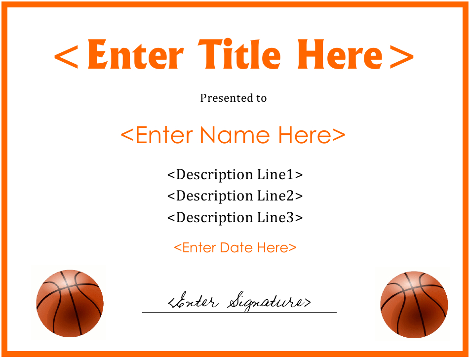 Basketball Certificate Template Download Fillable Pdf In Basketball Certificate Templates