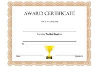 Best Coach Certificate Template Free: 9+ Updated Designs Pertaining To Awesome Soccer Certificate Templates For Word