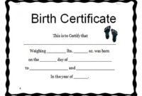 Birth Certificate Template And To Make It Awesome To Read With Regard To Cute Birth Certificate Template