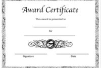 Blank Award Certificate Templates Word (3 | Certificate Intended For Free Blank Award Certificate Templates Word