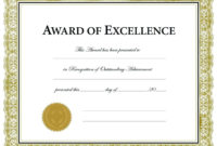 Blank Award Certificate Templates Word Professional In Professional Certificate Templates For Word