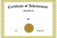 Blank Certificate Of Achievement Template Great In Blank Certificate Of Achievement Template