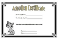 Cat Adoption Certificate Template Free 4 In 2020 Throughout Amazing Kitten Birth Certificate Template