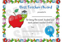 Certificate, Best Teacher, Kids Certificate, Pdf Download Regarding Amazing Best Teacher Certificate