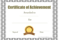 Certificate Of Achievement Certificates Templates Free For Fascinating Certificate Of License Template