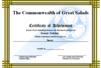 Certificate Of Achievement Soccer Printable Certificate In Fantastic Soccer Achievement Certificate Template