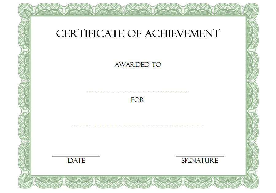 Certificate Of Achievement Template Word Free [10+ Awards] Regarding 