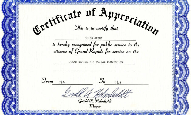Certificate Of Appreciation Template The Certificate Has With Years Of Service Certificate Template Free 11 Ideas