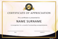 Certificate Of Appreciation Template Word ~ Addictionary With Regard To New Anniversary Certificate Template Free