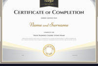 Certificate Of Completion Template Silver Theme Vector Image Within Certificate Of Completion Templates Editable