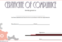 Certificate Of Compliance Template [10+ Premium Designs] Regarding Simple Certificate Of Compliance Template