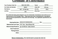 Certificate Of Conformity Template Free Carlynstudio With Certificate Of Conformance Template