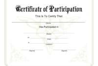 Certificate Of Participation Template Download Printable With Certificate Of Participation Template Pdf