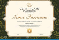 Certificate Template With Vintage Frame On Dark Green Inside Free Commemorative Certificate Template
