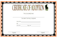 Child Adoption Certificate Template Editable [10+ Best In Amazing Cat Adoption Certificate Template 9 Designs