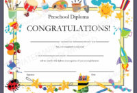 Diploma/Certificate For Preschool Or Daycare: Printable Pertaining To Fresh Kindergarten Diploma Certificate Templates 7 Designs Free